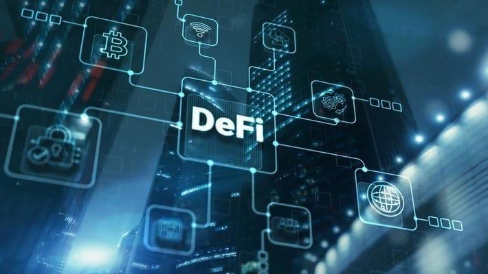  futuristic design featuring the DeFi logo, symbolizing the impact of new EU rules on decentralized finance.